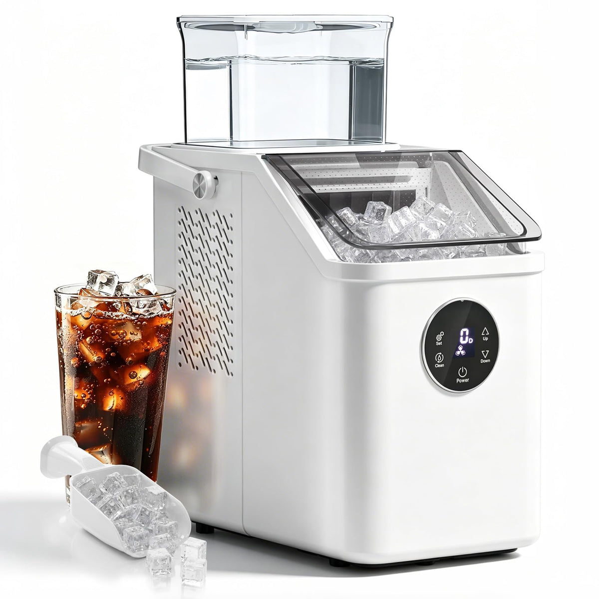 Electactic Countertop Ice Maker, 12 Square Ice Cubes in 13 Mins, 26Lbs/Day