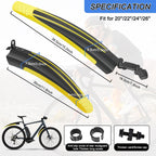 Bike Mudguard Set, Portable Adjustable Road Mountain Bike Bicycle Cycling Tires Front and Rear Mud Guard Fenders for MTB Mountain Road Bike