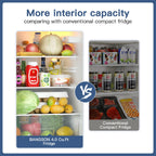 BANGSON 7.7 Cu.Ft Refrigerator with Top Freezer Apartment Size Black