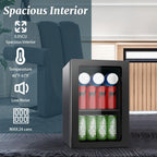 DOGHLY 0.95 Cu.Ft Mini Fridge Mirror Door for Beverages & Skincare, 24 Cans