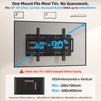 HOME VISION Heavy Duty Tilt TV Wall Mount for 32-86 Inch Flat/Curved Screen
