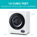 BLACK+DECKER 2.65 Cu. Ft. Portable Dryer, 8.8 lb. Capacity, BCED26, White