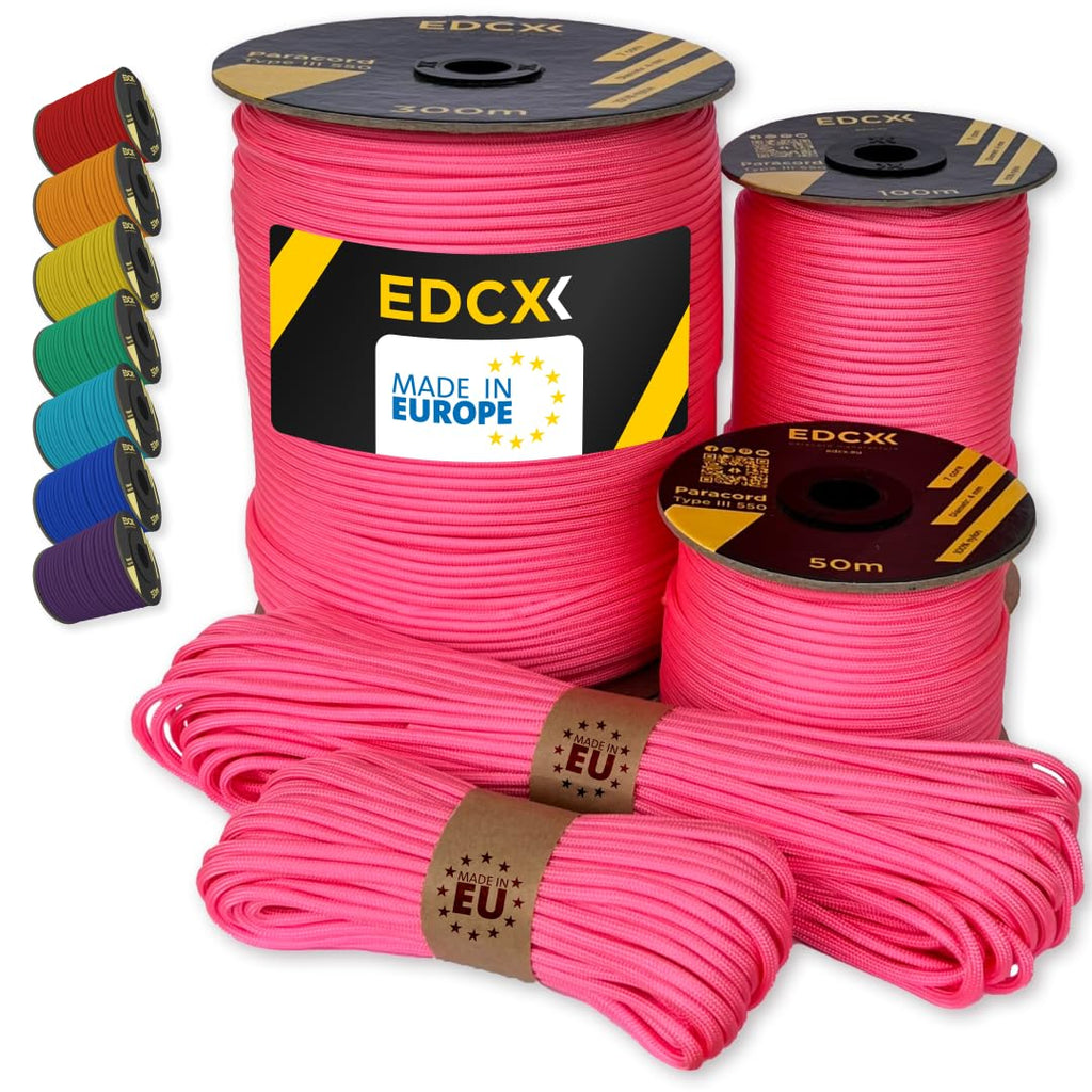 Paracord 550 4mm, 35+ Solid Colors (10m, 15m, 30m, 50m, 100m, 300m)