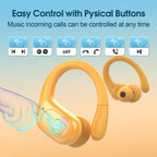 Aptkdoe Wireless Earbuds 75H Bluetooth 5.4 Sport Headphones with Earhooks