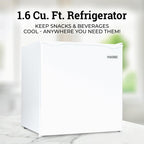 Igloo 2.6 Cu.Ft Mini Fridge with Freezer- Single Door Compact Refrigerator with Glass Shelves for Homes, Dorms & Offices- Keep Snacks, Drinks & Frozen Foods Cool with Temperature Control Fridge- White