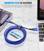 2-Pack 1M USB C Cable 3.1A Fast Car Charger Cable Compatible for iPhone 17 air 16 15 Plus Pro Max, Samsung Flip/Fold 7 6 5 4 3 S26 S25 S24 S10 S20 S21 S22 S23 A16/15/14/13/12 A35/A34 A56/55/54, Pixel