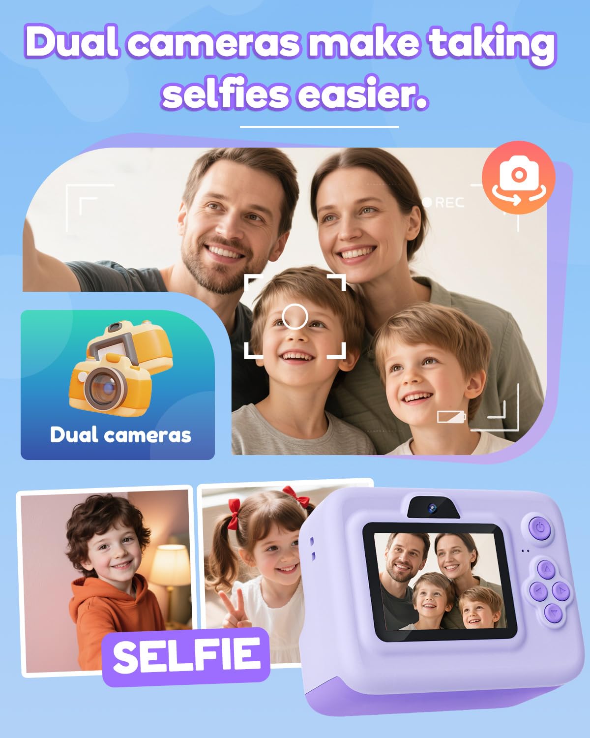 Dylanto Kids Camera Instant Print,1080P Kids Instant Cameras that Print Photos,Christmas Birthday Gifts for Girls Age 3-12,Portable Toy for 3 4 5 6 7 8 9 10 Year Old Girls Boys-Blue