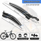 Bike Mudguard Set, Portable Adjustable Road Mountain Bike Bicycle Cycling Tires Front and Rear Mud Guard Fenders for MTB Mountain Road Bike