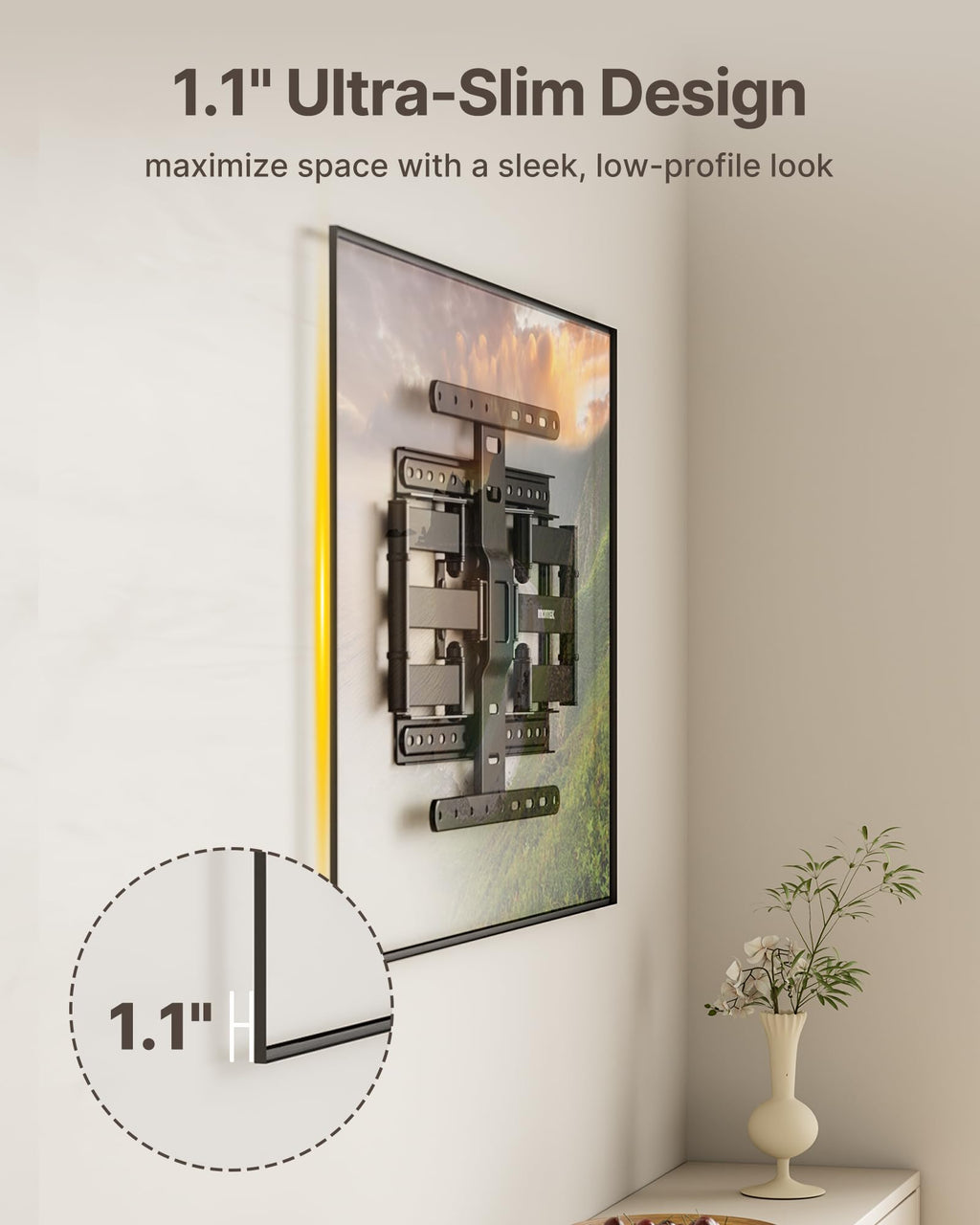 monTEK Full Motion Small TV Wall Mount for 13-43 Inch TVs up to 44 lb