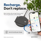 SPOTMINDERS Apple MFi Certified Wallet Tracking Card Black 4-Pack Travel Gifts for Him Works with Apple Find My Rechargeable Tracker IP68 Waterproof 0.07" Slim iPhone Item Finder for Luggage Passport