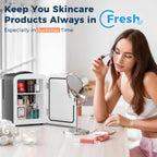 Antarctic Star Compact Refrigerator, Portable Mini Fridge, Skin Care 4L Capacity/6 Cans, for Bedroom, Car, Office & Dorm, Small Cooler for Cosmetics, Beverage and Food, White