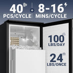 EUHOMY Nugget Ice Maker Countertop with Handle, Max 40lbs Daily Sonic Ice
