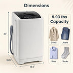 COSTWAY 8.8LBS Portable Washing Machine, Full-Automatic w/Drain Pump, White