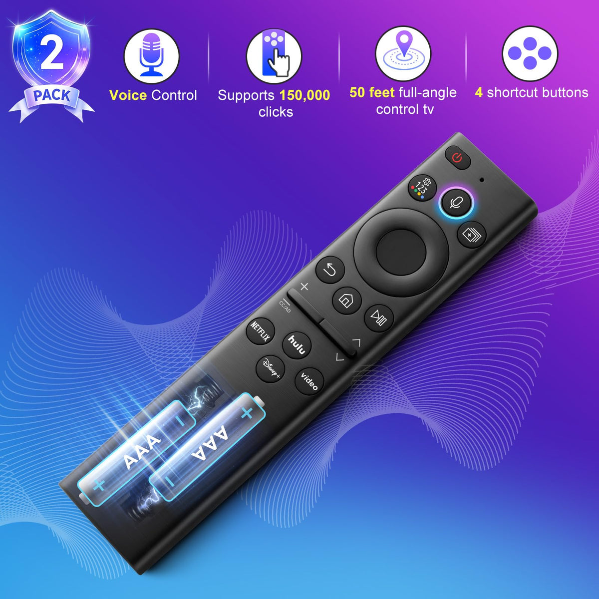 Universal for Samsung-TV-Remote-Control Replacement,Compatible with All Samsung Smart Frame Curved QLED TVs