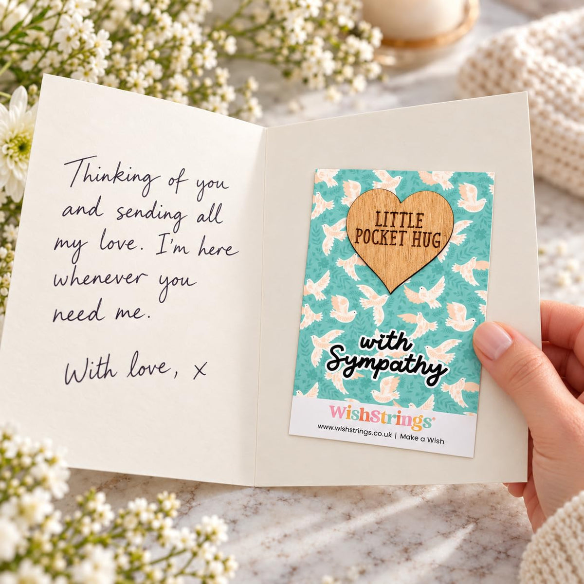 WishStrings Pocket Hug, Little Hug Gifts, Thinking of You Card