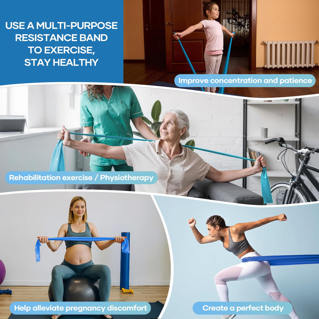Fokky 2M Resistance Bands, Exercise Band with 4 Different Resistance Levels