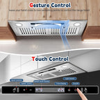 Range Hood Insert 30 inch,Stainless Steel Kitchen Vent Hood 600CFM,Built-in Kitchen Stove Hood w/Front Button Controls and Front LED Lights,Baffle Filters,Ducted/ductless Convertible Duct