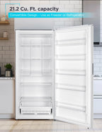 BLACK+DECKER 14 Cu. Ft. Convertible Freezer Refrigerator, Upright Freezer with Glass Shelves, ENERGY STAR rated, Frost Free, BUC1400XB, Black