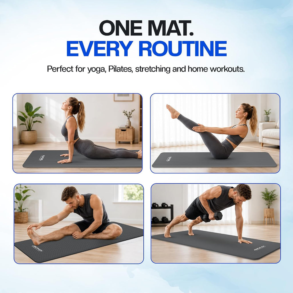 Bionix Yoga Mat For Women Men, Thick Pilates Exercise Mat, Home Gym Fitness