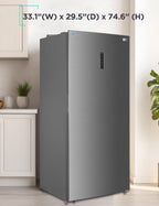 BLACK+DECKER 14 Cu. Ft. Convertible Freezer Refrigerator, Upright Freezer with Glass Shelves, ENERGY STAR rated, Frost Free, BUC1400XB, Black