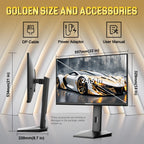 SANSUI 24 Inch Gaming Monitor 200Hz 1Ms FreeSync HDR 110% sRGB FHD 1080P Computer Monitor HDMI DP Ports Eye Care Frameless VESA Mount Cable Management(ES-G24F4L HDMI Cable Included)