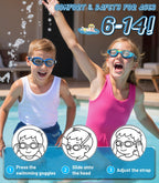 Kids Swimming Goggles for Boys & Girls Aged 6-14, Anti-Fog