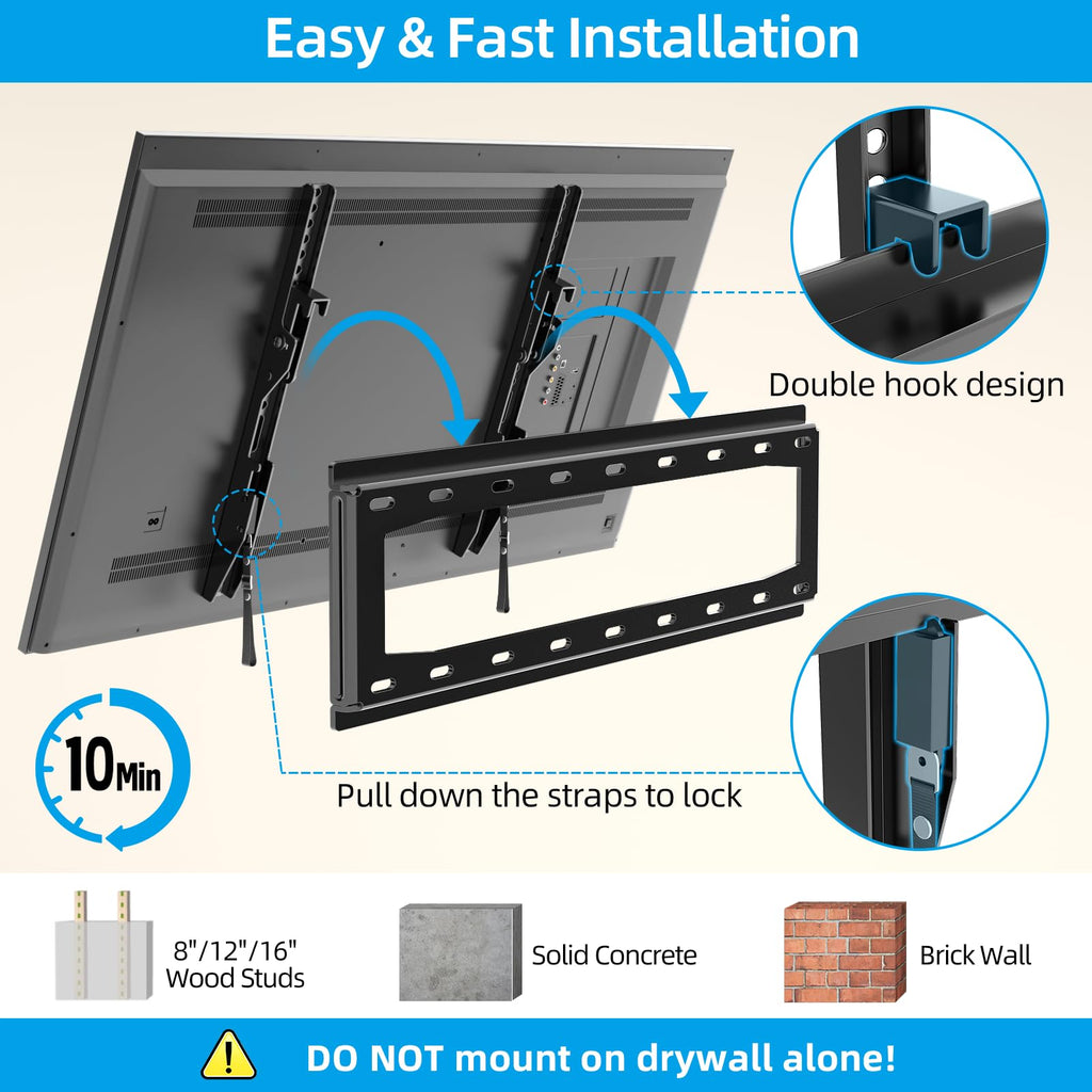 HOME VISION Heavy Duty Tilt TV Wall Mount for 32-86 Inch Flat/Curved Screen