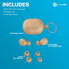 JLab JBuds Mini True Wireless Earbuds, Bluetooth Multipoint, Charcoal Black
