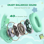 Botesty Sound Kids Headphones Wired for School, 3.5 Plug Safe Volume Purple