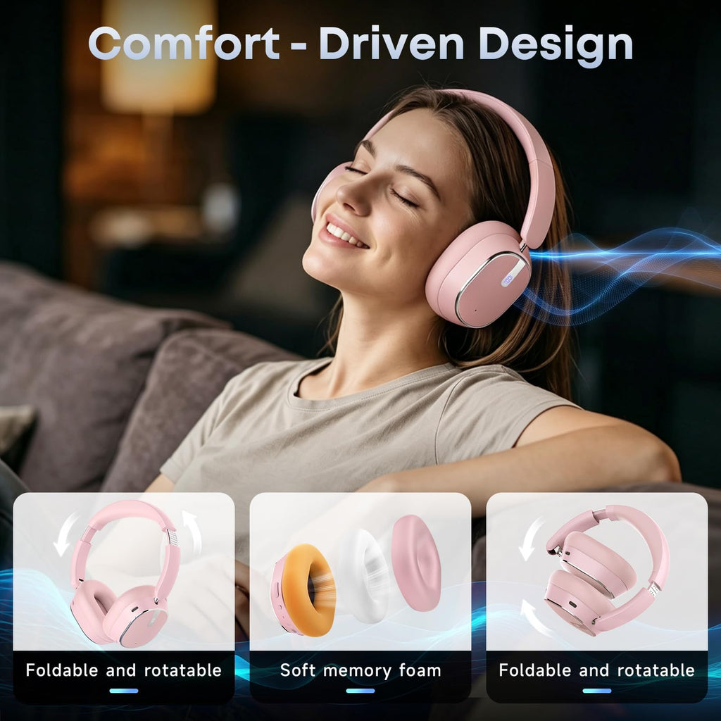 Hybrid Active Noise Cancelling Bluetooth Headphones Wireless Headphones