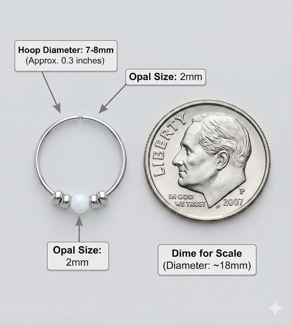 Ultra Thin Opal Nose Ring