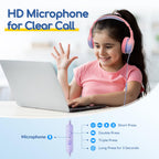 EarFun K1 Kids Headphones Wired with Mic, Volume Limit Headphones for Kids