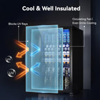 130 Can Beverage Refrigerator, 3.2 Cu.ft Fridge, Glass Door