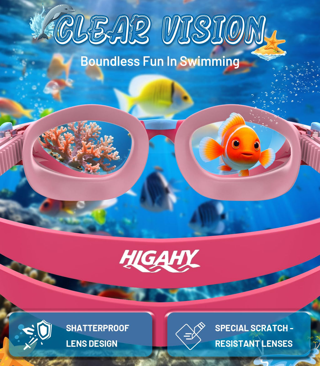 Kids Swimming Goggles for Boys & Girls Aged 6-14, Anti-Fog