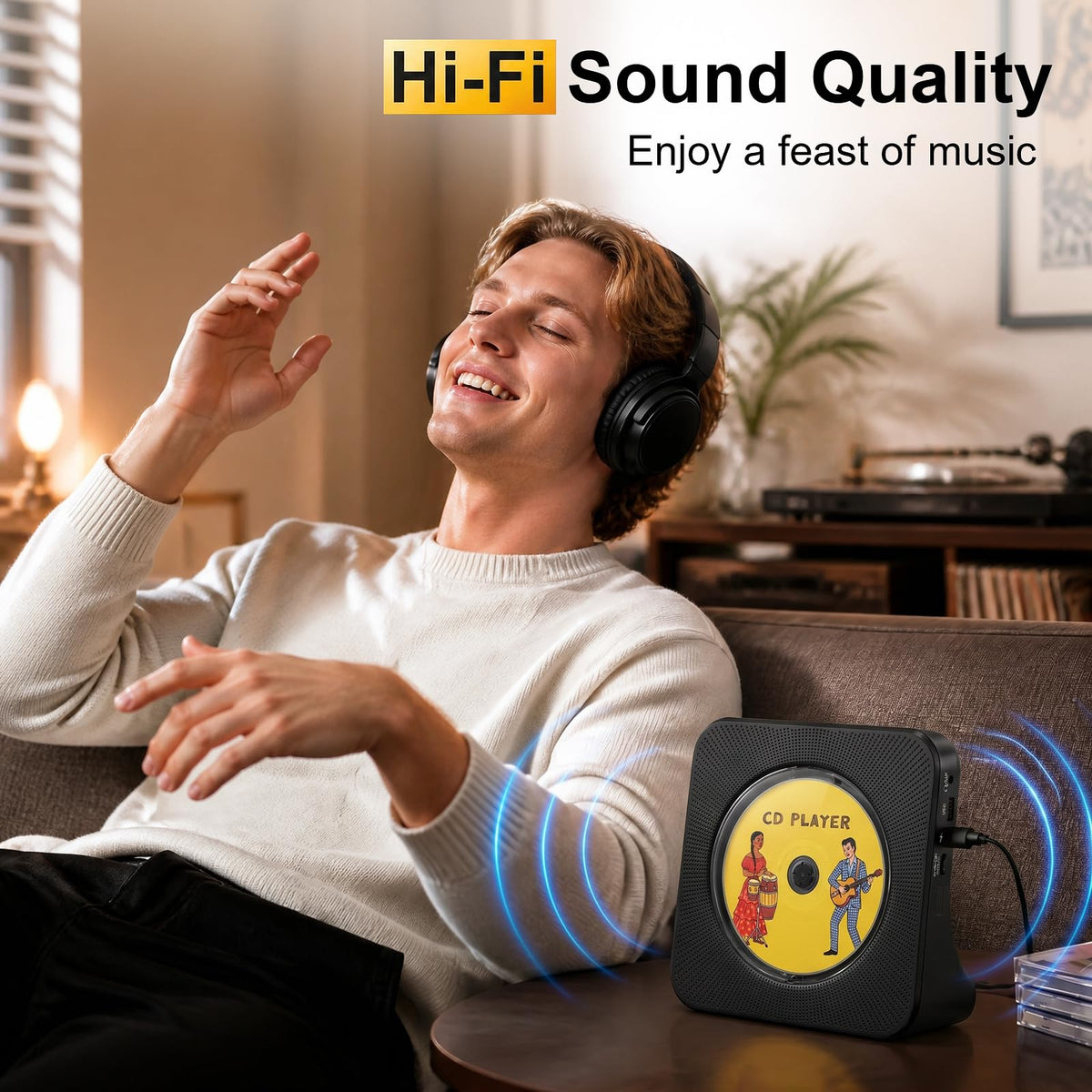 Gueray CD Player Portable Bluetooth Desktop CD Players for Home