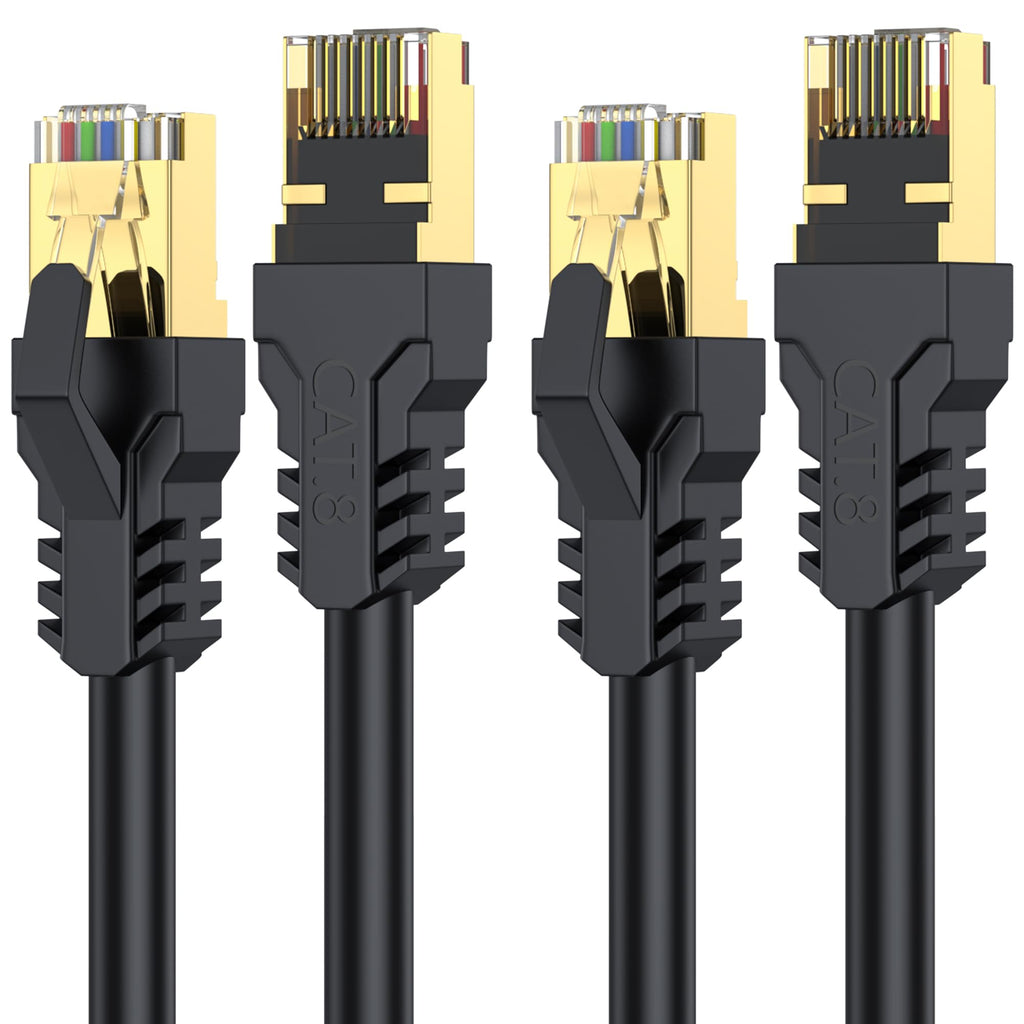 Cat 8 Ethernet Cable 20M, High Speed 40Gbps 2000Mhz Internet Cable, Lan Cable with Gold Plated RJ45 Connector,Weatherproof Outdoor&Indoor,for/PC/Modem/Router/Gaming, Faster Than Cat7/Cat6/Cat5