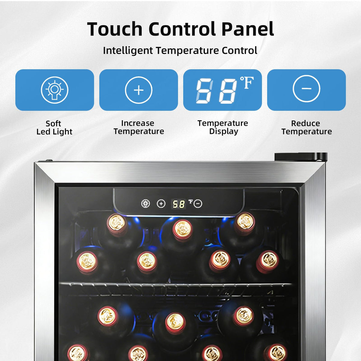 Antarctic Star 12 Bottle 48 Can Beverage Refrigerator Cooler - Mini Fridge Glass Door for Beer Soda Drinks or Wine,Freestanding Beverage Fridge for Home and Bar with Adjustable Shelving, 1.3 Cu. Ft.