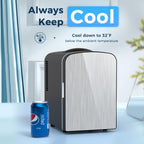 Antarctic Star Compact Refrigerator, Portable Mini Fridge, Skin Care 4L Capacity/6 Cans, for Bedroom, Car, Office & Dorm, Small Cooler for Cosmetics, Beverage and Food, White