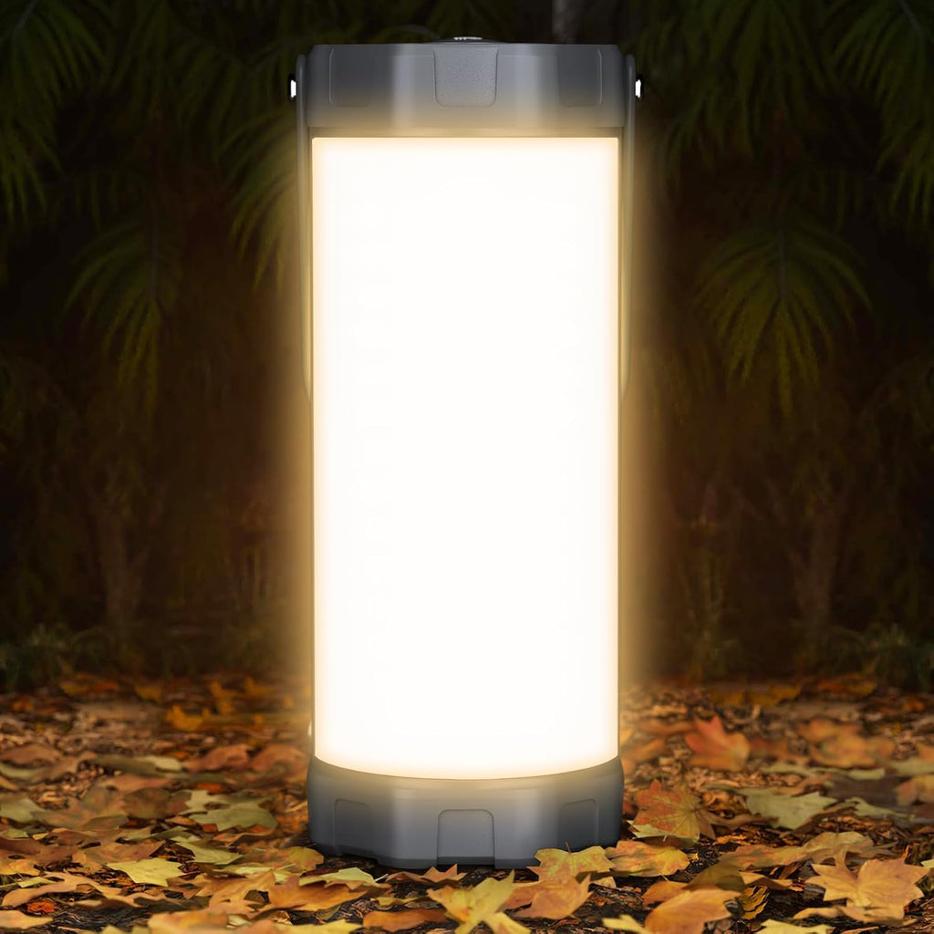 Glocusent Survival Camping Light, 1200LM Brightness Camping Lantern, 80Hrs Runtime & Rechargeable, IP68 Waterproof, 5 Levels & SOS, Compact Camping Lights for Tents, Hiking, Blackout, Hurricane