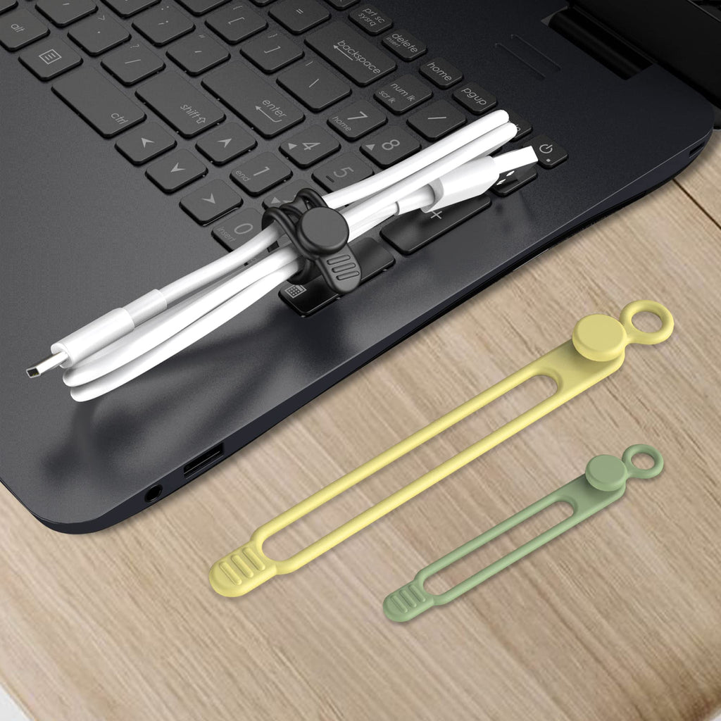 24Pcs Silicone Cable Ties, Cord Organizer Cable Management-Multi