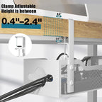 Under Desk Cable Management Tray 2 Pack, No Drill Cable Organizer With Clamp for Standing Desk, Easy to Install Cord Management System, No Damage Wire Organizer