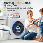ROVSUN 110V Portable Clothes Dryer, High End Laundry Front Load Tumble Dryer Machine with Stainless Steel Tub & Simple Control Knob for Apartment, Dorm-850W, White