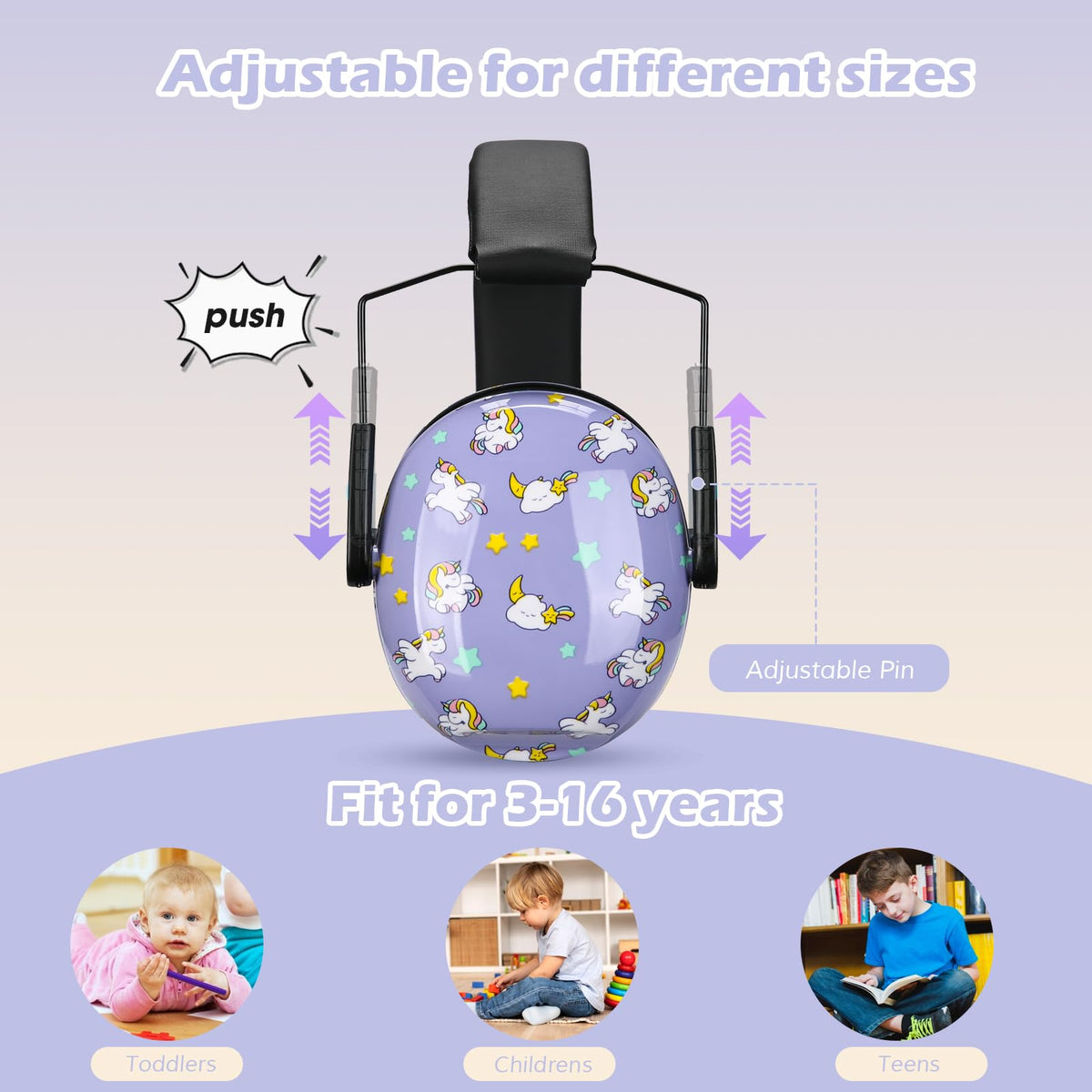 ProCase Ear Defenders for Children/Toddlers 3-16 Years SNR 27dB -Purple
