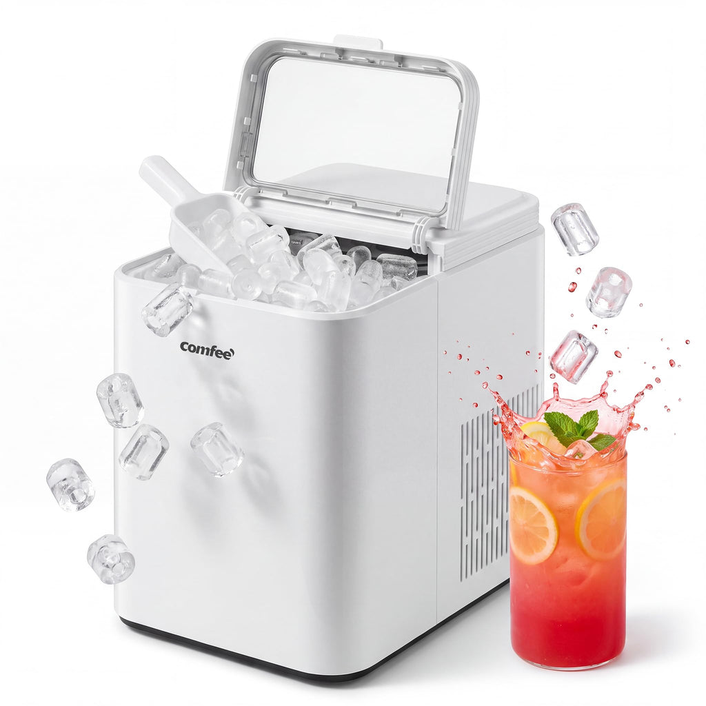 Comfee 33lbs Countertop Bullet Ice Maker, Self-Cleaning, with Ice Scoop