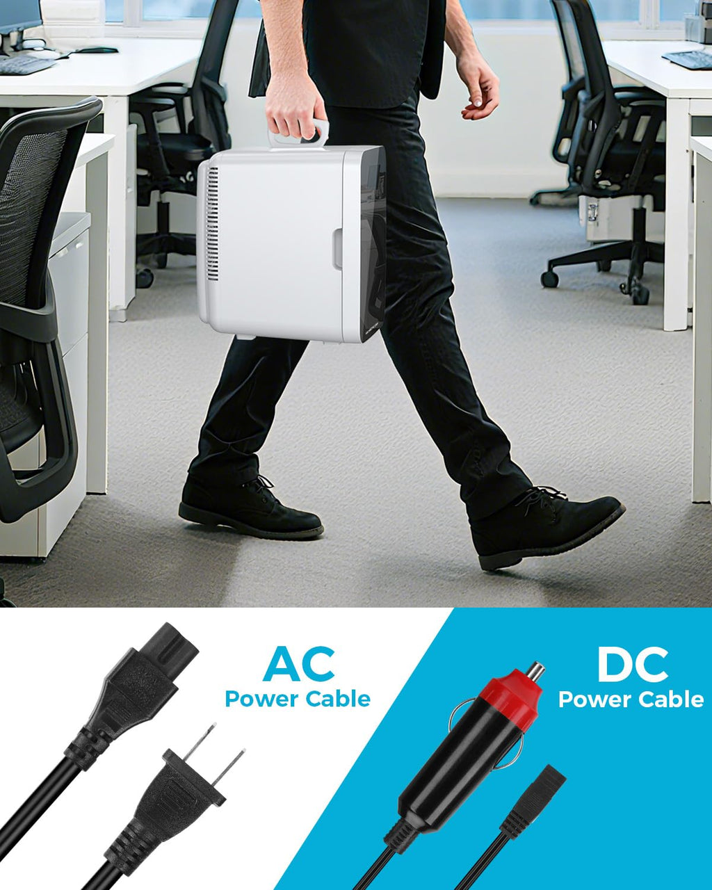 Antarctic Star Compact Mini Fridge, 10L Portable Small Refrigerator, 2.6 Gal Desktop Fridge with AC/DC Adapters, Small Cosmetics Cooler for Beverage, Food, Makeup, Bedroom, Office, Dorm, Black