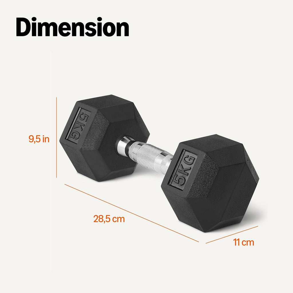 Amazon Basics Rubber Encased Hex Dumbbell Weights Set