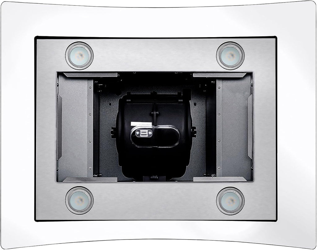 30 in. Lumin Coll 380 CFM Ducted Island Range Hood, LED, Stainless Steel