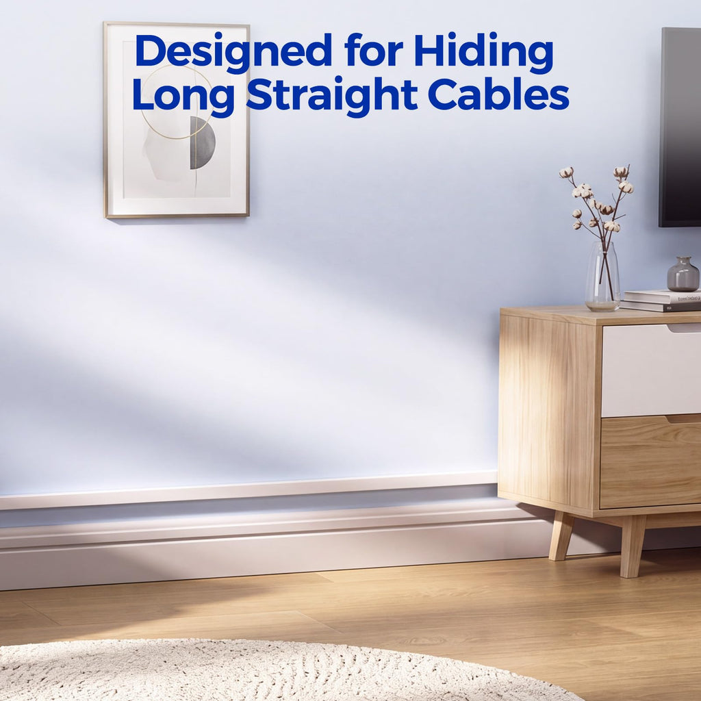 Wire Hider, 157in Delamu Cord Hider Wall, Paintable Wire Covers for Cords, TV Cable Hider Wall Kit, Cable Covers Raceway, Cable Management Hide TV Cords for Wall Mount TV, 10XL15.7 W0.95 H0.55in Brown