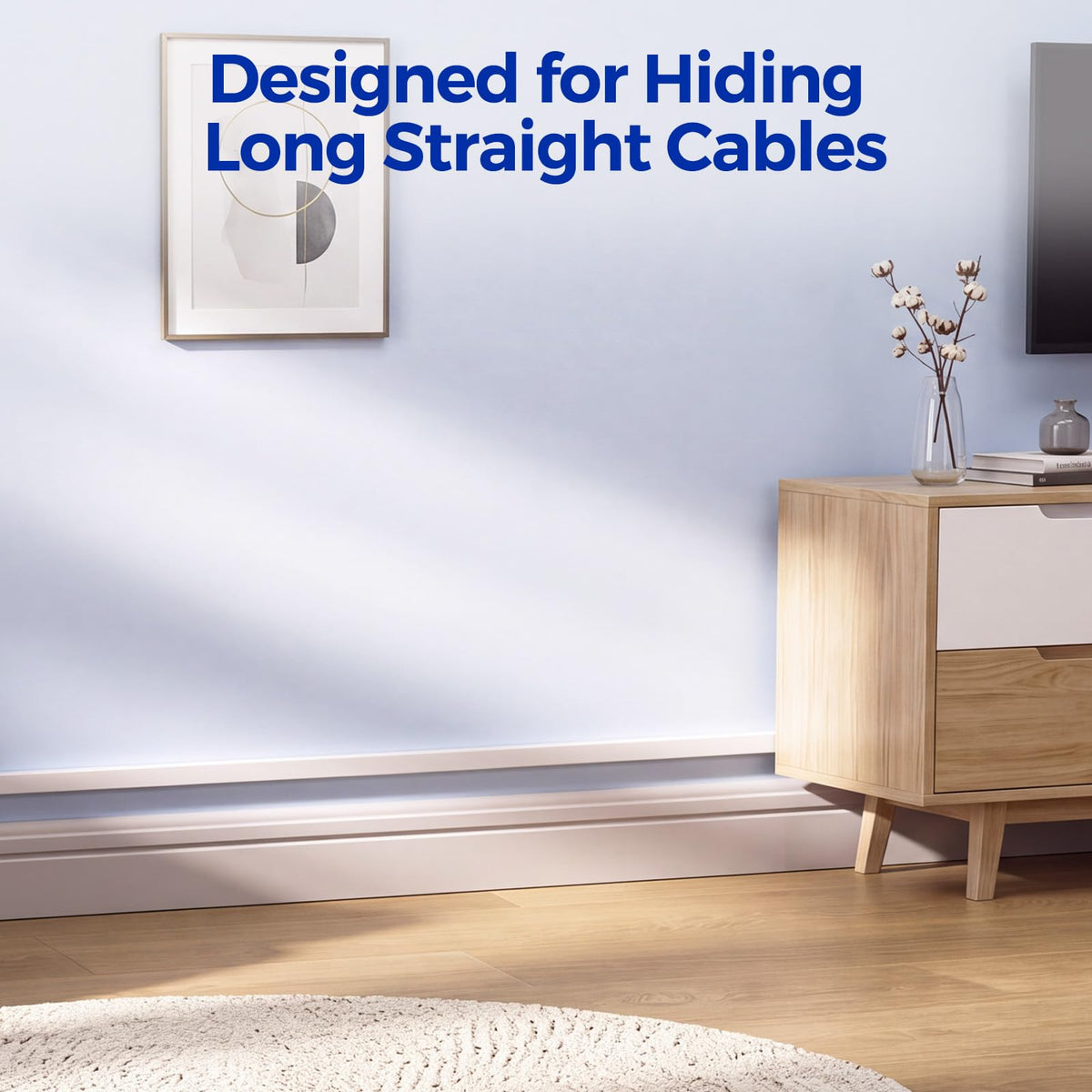 Wire Hider, 157in Delamu Cord Hider Wall, Paintable Wire Covers for Cords, TV Cable Hider Wall Kit, Cable Covers Raceway, Cable Management Hide TV Cords for Wall Mount TV, 10XL15.7 W0.95 H0.55in Brown