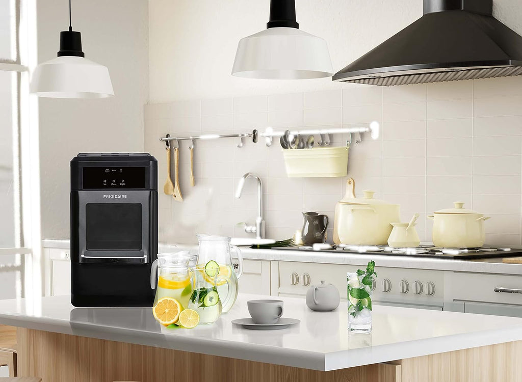 Frigidaire EFIC237 Countertop Crunchy Chewable Nugget Ice Maker, 44lbs per day, Black Stainless